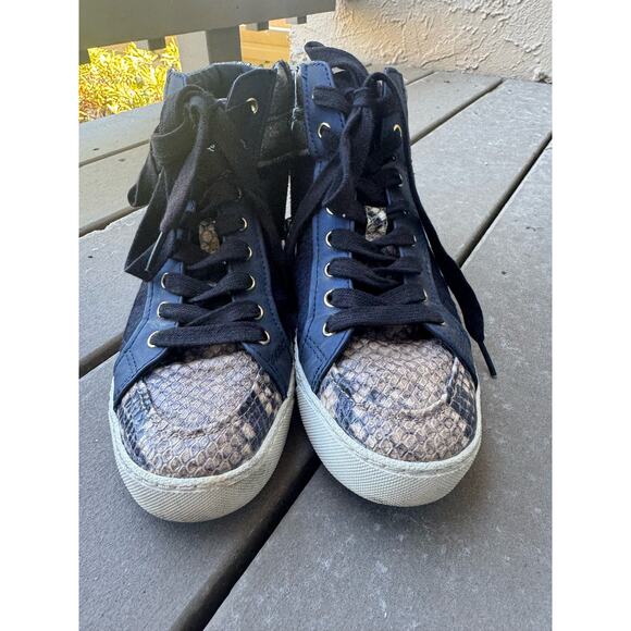Sam Edelman High Top Multi-Texture Leather Sneakers - Picture 8 of 8